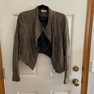 Suede Leather Jacket helmet Lang